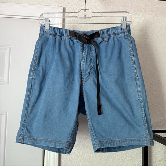 GRAMICCI vintage medium wash blue denim chambray belted shorts - Picture 1 of 8